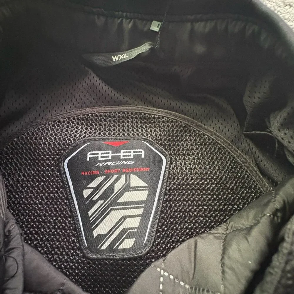 FEHER Racing WXL Womens Leather Motorcycle Jacket Armored Black Red White NWT